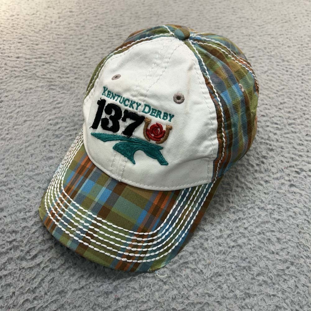 Kentucky Derby Hat Women Baseball Cap One Size 47 Brand Plaid Churchill Downs